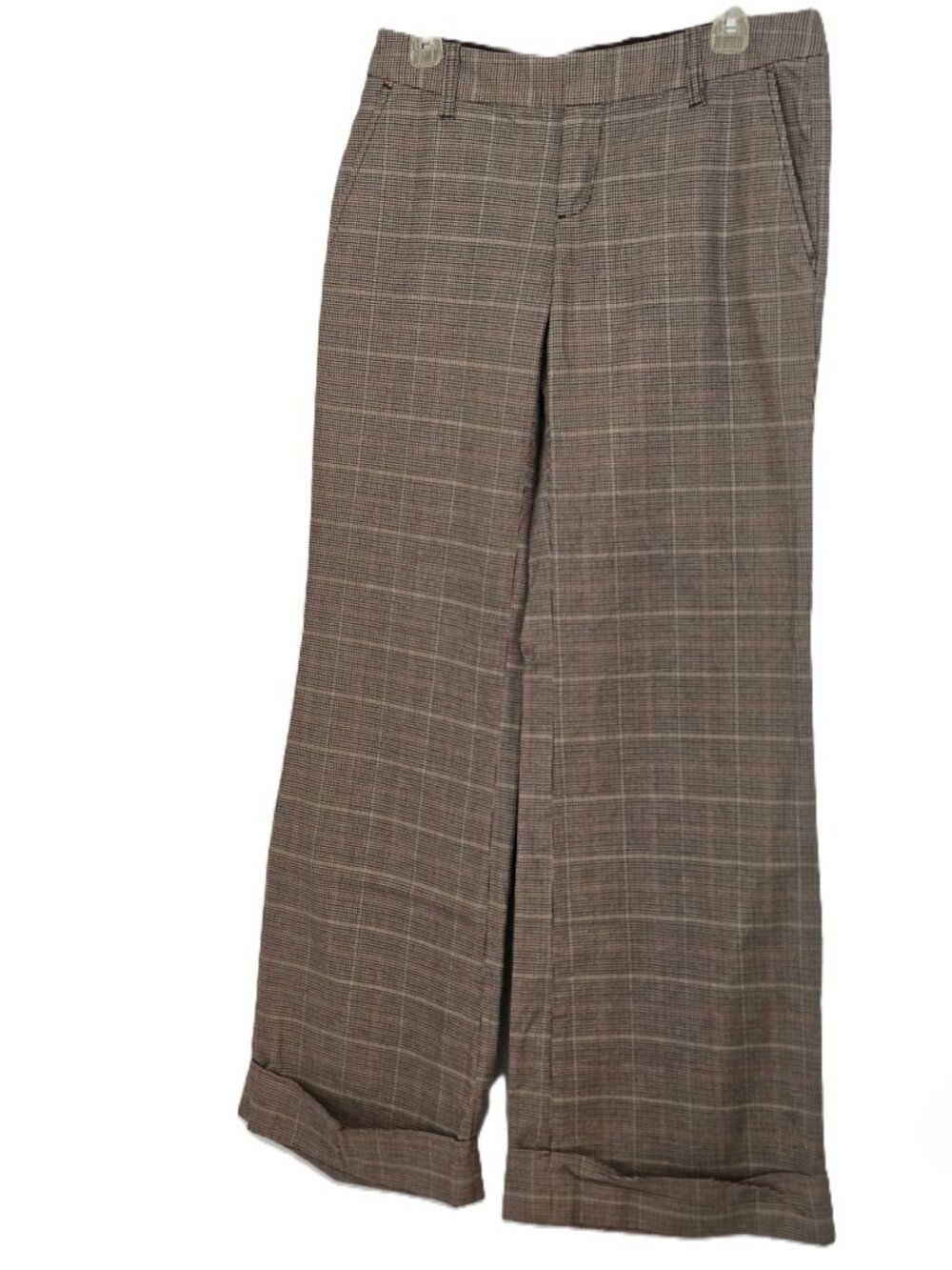 Vintage Gap STRETCH Plaid Cuffed Wide Leg Trousers Size 6 (Fall 2006)